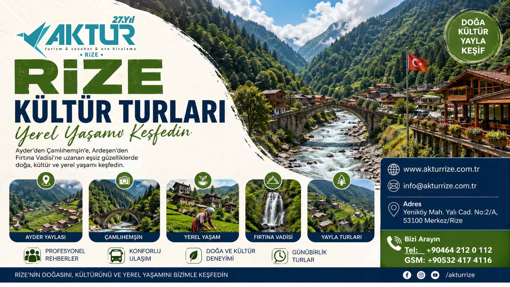 Rize günübirlik turlar 2026 Ayder Yaylası, Fırtına Vadisi ve Karadeniz doğa turları