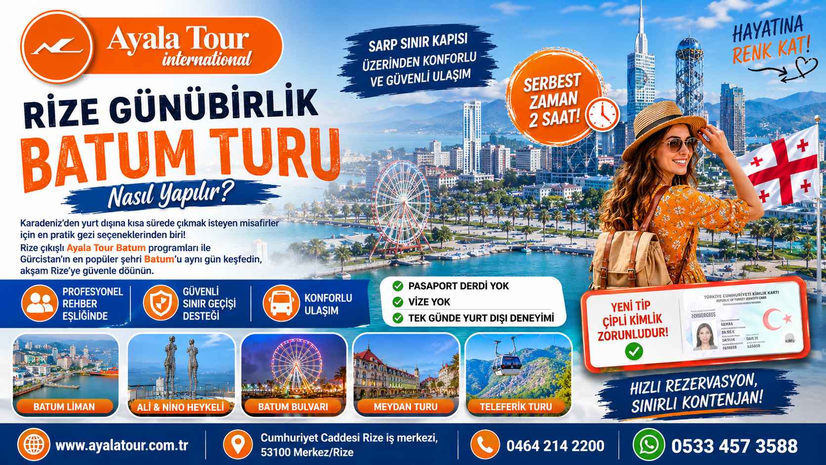Batum turu rotası ve Gürcistan Batum şehir gezisi manzarası