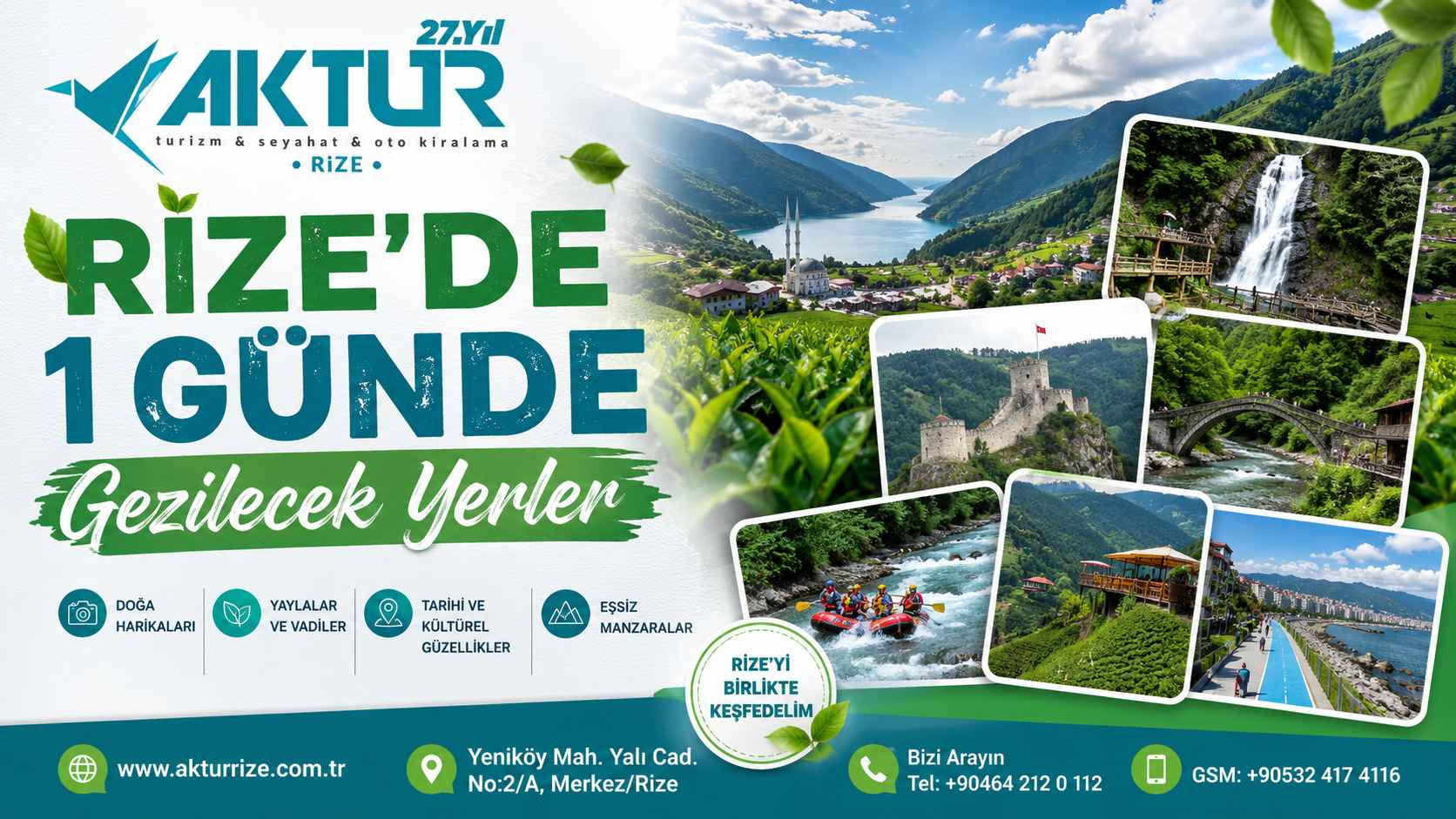 Rize yaz tatili için Rize gezilecek yerler 1 günlük gezi rehberi